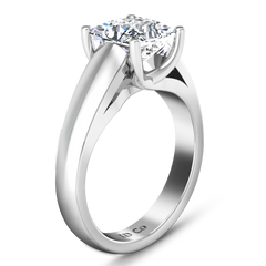 Solitaire Princess Cut Engagement Ring Leyla 14K White Gold