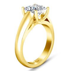 Solitaire Princess Cut Engagement Ring Leyla 14K Yellow Gold