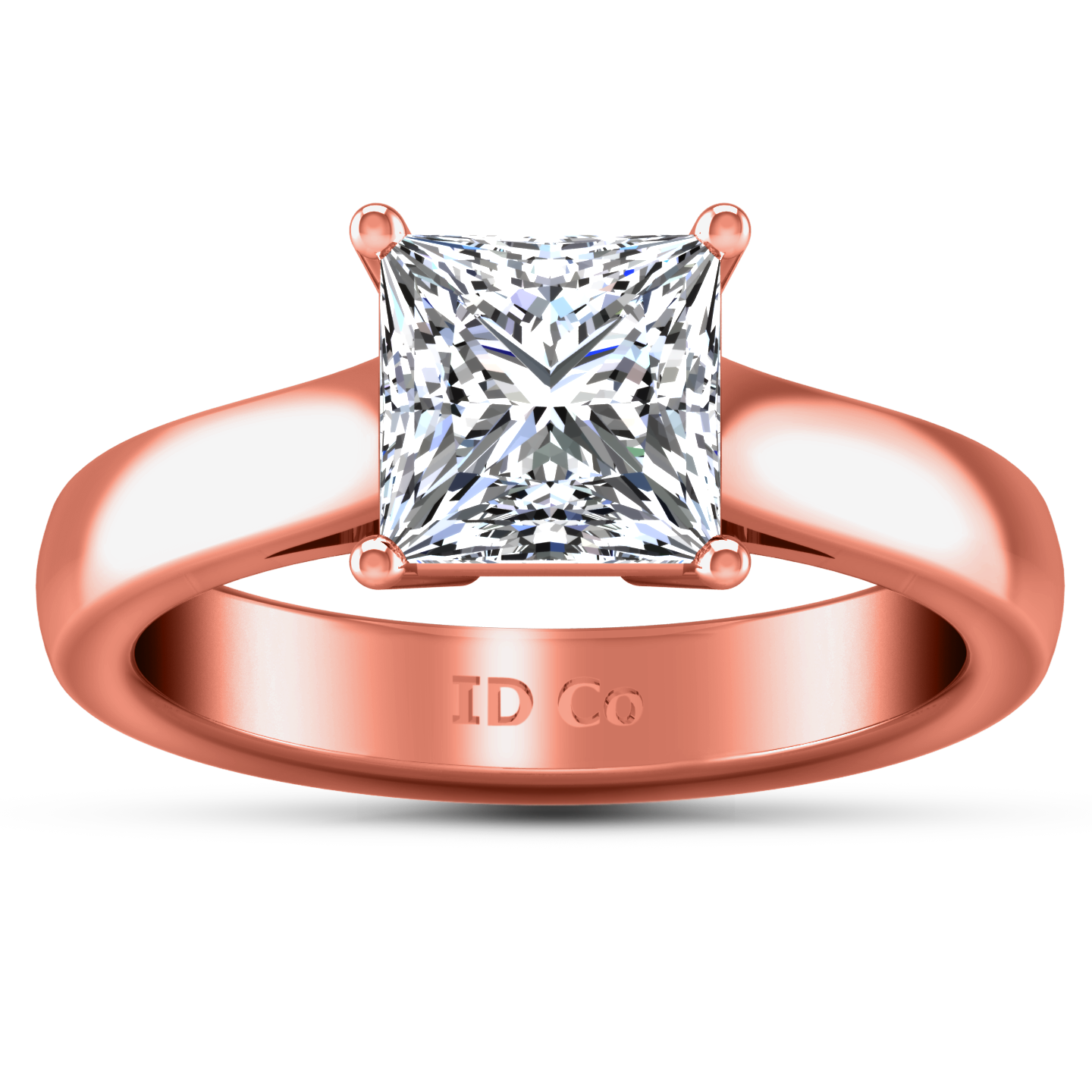 Solitaire Princess Cut Engagement Ring Angie 14K Rose Gold