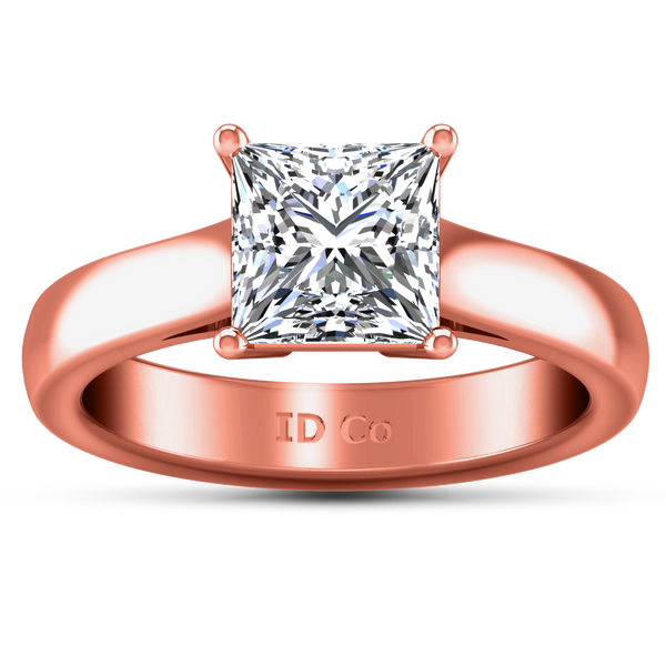 Solitaire Princess Cut Engagement Ring Angie 14K Rose Gold