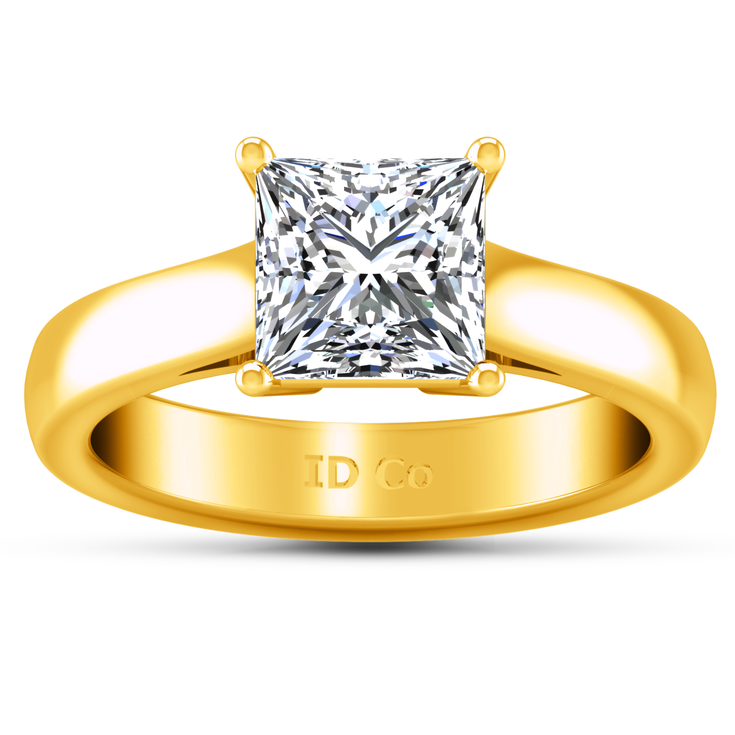 Solitaire Princess Cut Engagement Ring Angie 14K Yellow Gold – Imagine  Diamonds