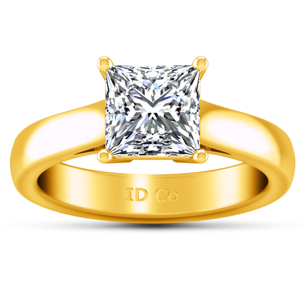 Solitaire Princess Cut Engagement Ring Angie 14K Yellow Gold