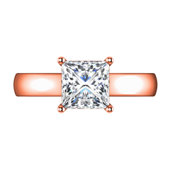 Solitaire Princess Cut Engagement Ring Angie 14K Rose Gold