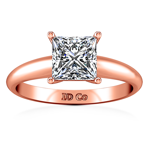 Solitaire Princess Cut Engagement Ring Cindy 14K Rose Gold