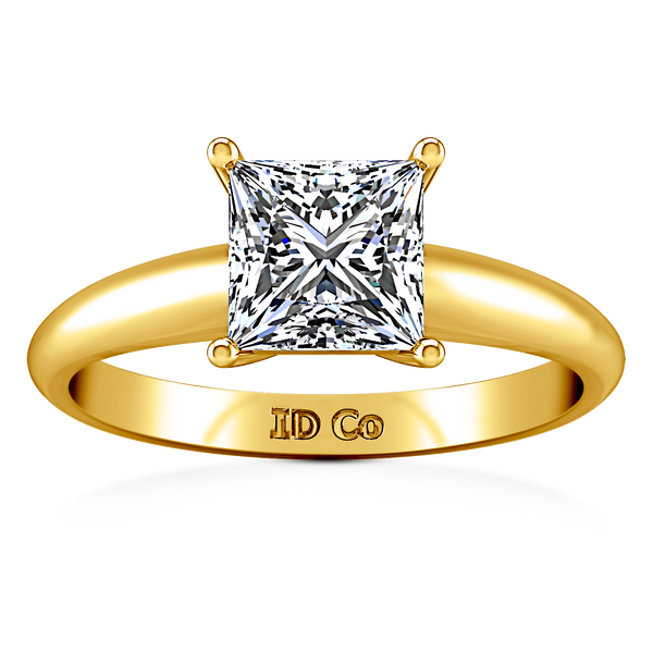 Solitaire Princess Cut Engagement Ring Cindy 14K Yellow Gold