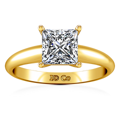 Solitaire Princess Cut Engagement Ring Cindy 14K Yellow Gold