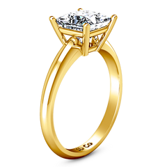 Solitaire Princess Cut Engagement Ring Cindy 14K Yellow Gold