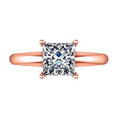 Solitaire Princess Cut Engagement Ring Cindy 14K Rose Gold