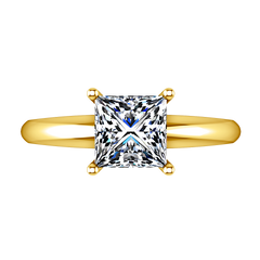 Solitaire Princess Cut Engagement Ring Cindy 14K Yellow Gold