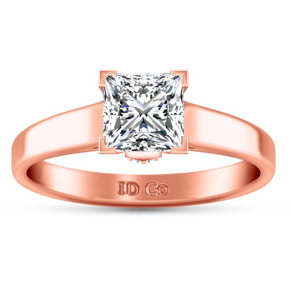 Solitaire Princess Cut Engagement Ring Holly 14K Rose Gold