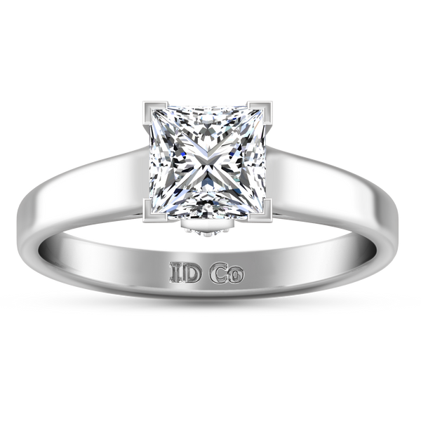Solitaire Princess Cut Engagement Ring Holly 14K White Gold