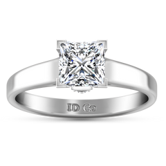 Solitaire Princess Cut Engagement Ring Holly 14K White Gold