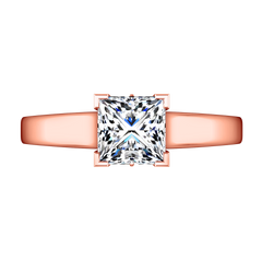 Solitaire Princess Cut Engagement Ring Holly 14K Rose Gold