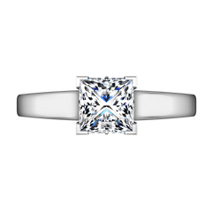 Solitaire Princess Cut Engagement Ring Holly 14K White Gold