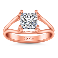 Solitaire Princess Cut Engagement Ring Bella 14K Rose Gold