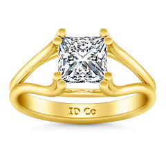 Solitaire Princess Cut Engagement Ring Bella 14K Yellow Gold