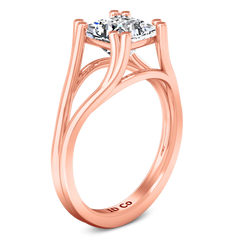 Solitaire Princess Cut Engagement Ring Bella 14K Rose Gold