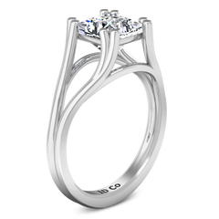 Solitaire Princess Cut Engagement Ring Bella 14K White Gold