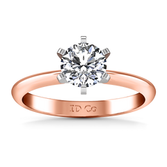 Solitaire Engagement Ring Classic 6 Prong 14K Rose Gold