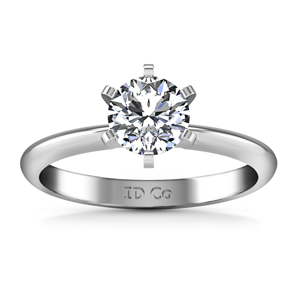 Solitaire Engagement Ring Classic 6 Prong 14K White Gold