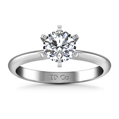 Solitaire Engagement Ring Classic 6 Prong 14K White Gold