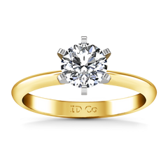 Solitaire Engagement Ring Classic 6 Prong 14K Yellow Gold