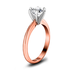 Solitaire Engagement Ring Classic 6 Prong 14K Rose Gold