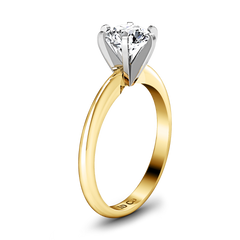 Solitaire Engagement Ring Classic 6 Prong 14K Yellow Gold