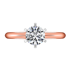 Solitaire Engagement Ring Classic 6 Prong 14K Rose Gold