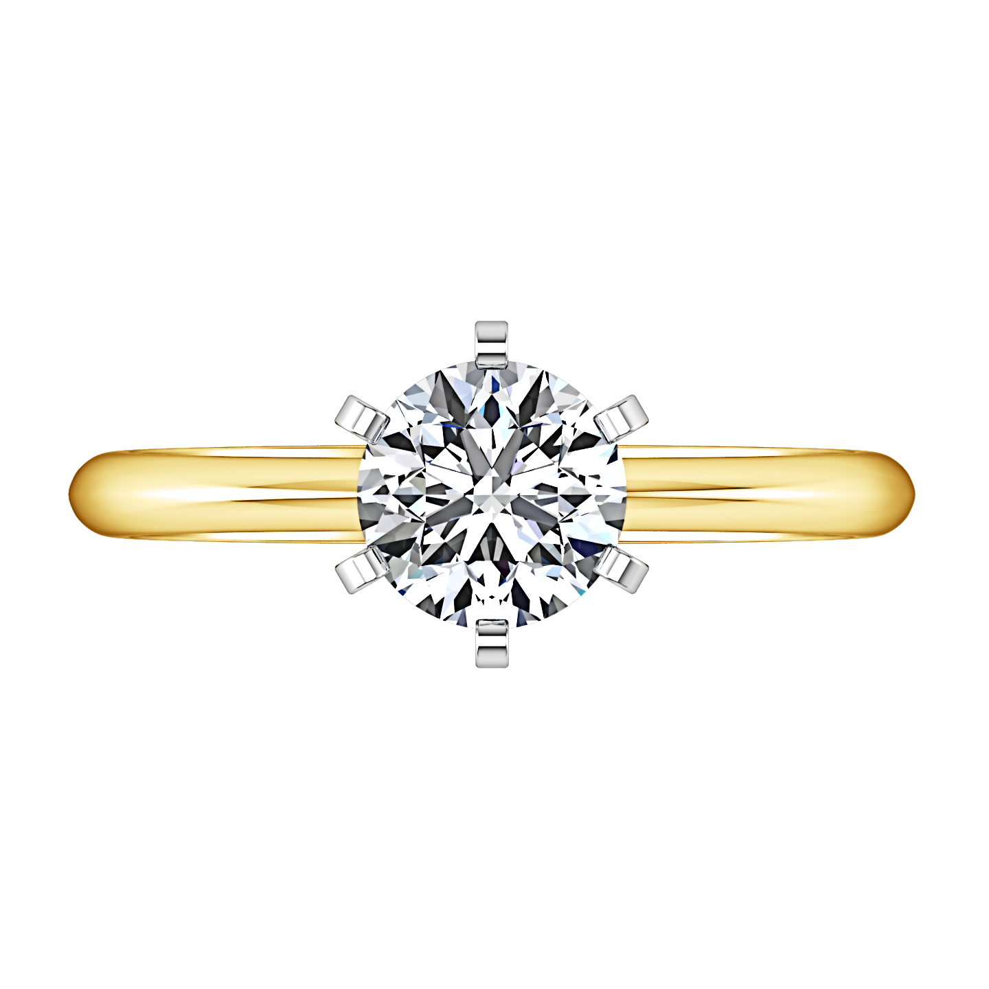 Yellow gold 6 prong solitaire cheap