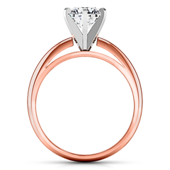 Solitaire Engagement Ring Cathedral 6 Prong 14K Rose Gold
