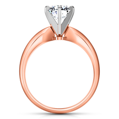 Solitaire Engagement Ring Wide Classic 6 Prong 14K Rose Gold