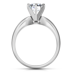 Solitaire Engagement Ring Wide Classic 6 Prong 14K White Gold