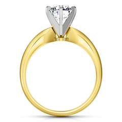 Solitaire Engagement Ring Wide Classic 6 Prong 14K Yellow Gold