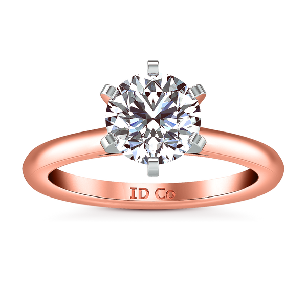 Solitaire Engagement Ring Petite Cathedral 14K Rose Gold