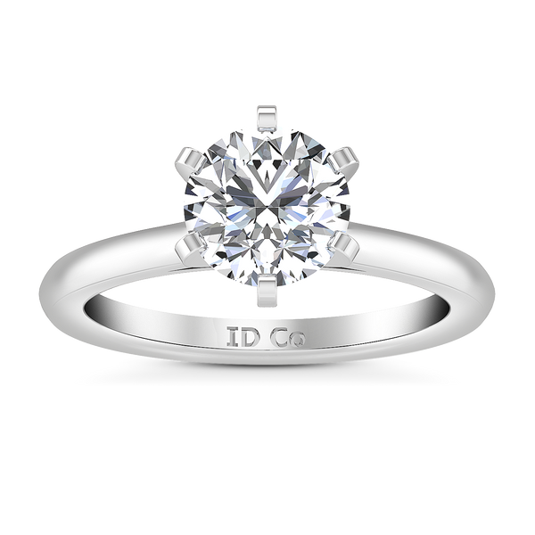 Solitaire Engagement Ring Petite Cathedral 14K White Gold