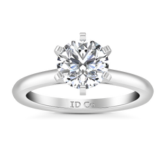 Solitaire Engagement Ring Petite Cathedral 14K White Gold