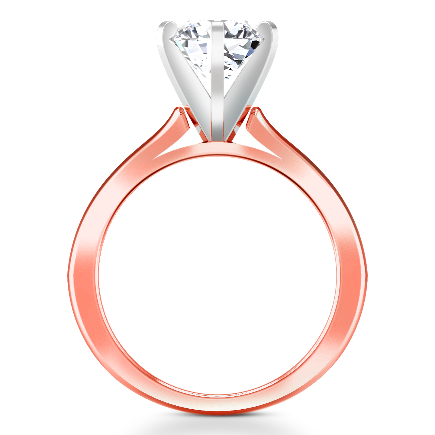 Solitaire Engagement Ring Petite Cathedral 14K Rose Gold – Imagine
