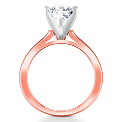 Solitaire Engagement Ring Petite Cathedral 14K Rose Gold