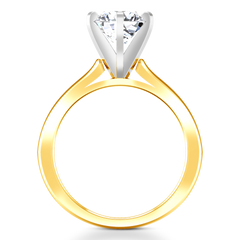 Solitaire Engagement Ring Petite Cathedral 14K Yellow Gold