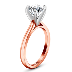 Solitaire Engagement Ring Petite Cathedral 14K Rose Gold