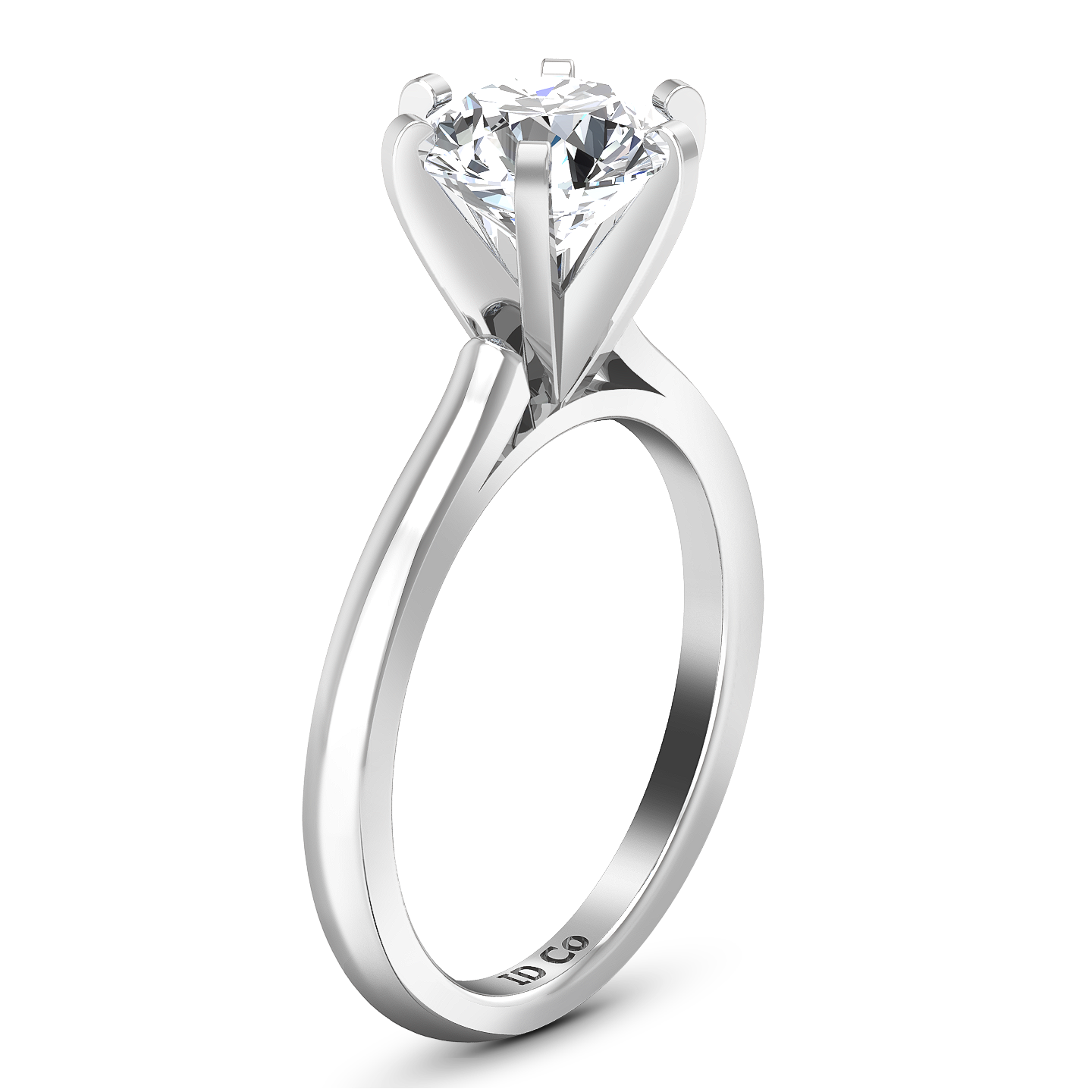 Solitaire Engagement Ring Petite Cathedral 14K White Gold