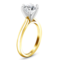 Solitaire Engagement Ring Petite Cathedral 14K Yellow Gold