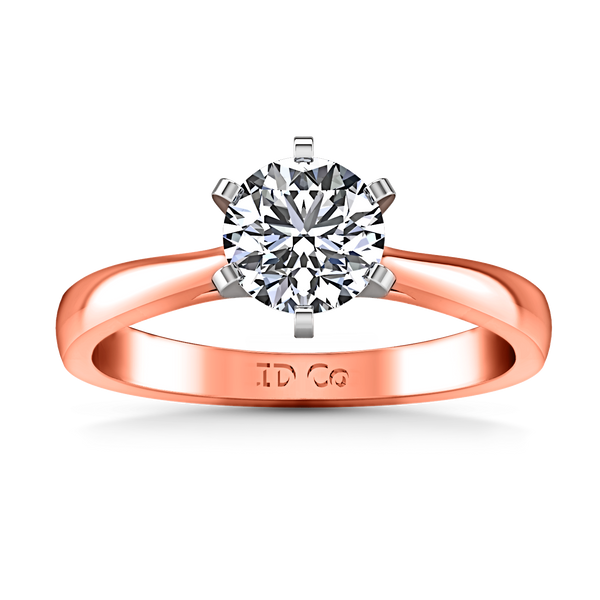 Solitaire Engagement Ring Tapered And Arched 14K Rose Gold