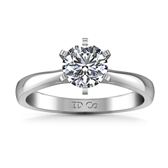 Solitaire Engagement Ring Tapered And Arched 14K White Gold