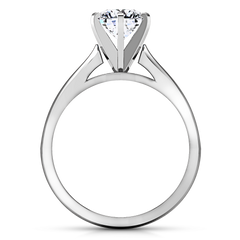 Solitaire Engagement Ring Tapered And Arched 14K White Gold