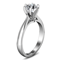 Solitaire Engagement Ring Tapered And Arched 14K White Gold