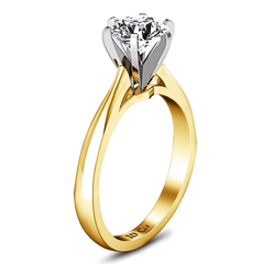 Solitaire Engagement Ring Tapered And Arched 14K Yellow Gold