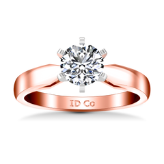 Solitaire Engagement Ring Wide Tappered 14K Rose Gold