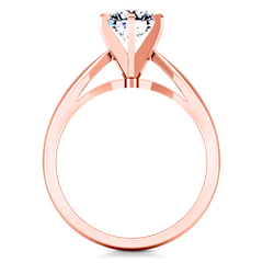 Solitaire Engagement Ring Wide Tappered 14K Rose Gold